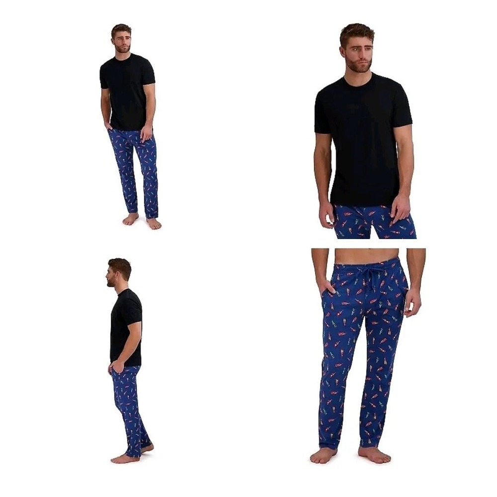 Hanes Premium Men's 2pk Hot Sauce Food Print Pajama Set Small